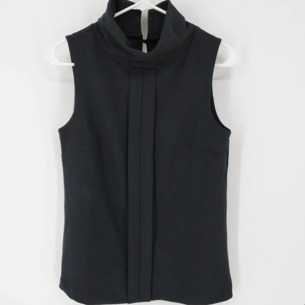 Banana Republic Black Sleeveless Mock Neck Blouse Women's